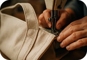 Reinforced stitching of an eco-friendly bag